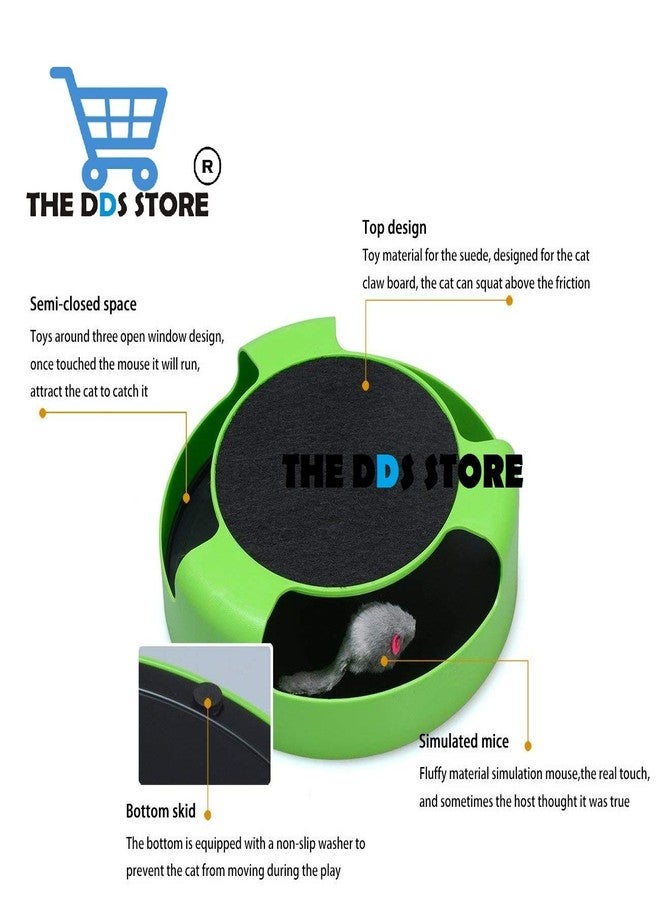THE DDS STORE متجر DDS للألعاب التفاعلية للقطط مع فأر يركض ولوحة خدش، لعبة خدش الفأر للقطط مع النعناع البري (قد يختلف اللون) - Image 4